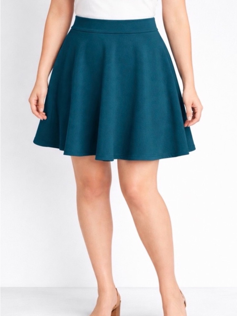 EIMIN Teal Skater Skirt women’s size M NWOT Stretch Flared Mini(A491)